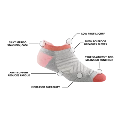 Darn Tough Women's Run No Show Tab Ultra-Lightweight