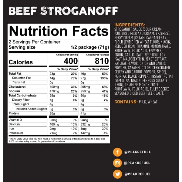 Peak Refuel Beef Stroganoff 4 Peak Refuel Beef Stroganoff